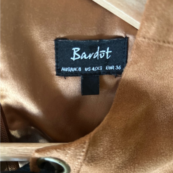 Bardot Suedette Dress With Lace Up Front - Picture 6 of 6